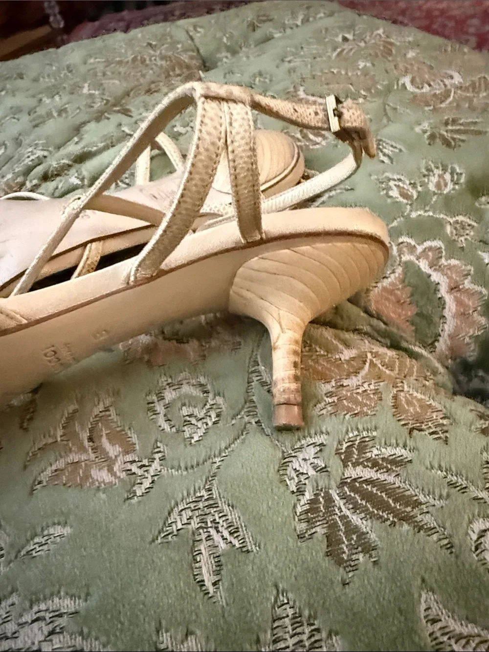 Vintage Gucci Cream Strappy High-Heel Sandals